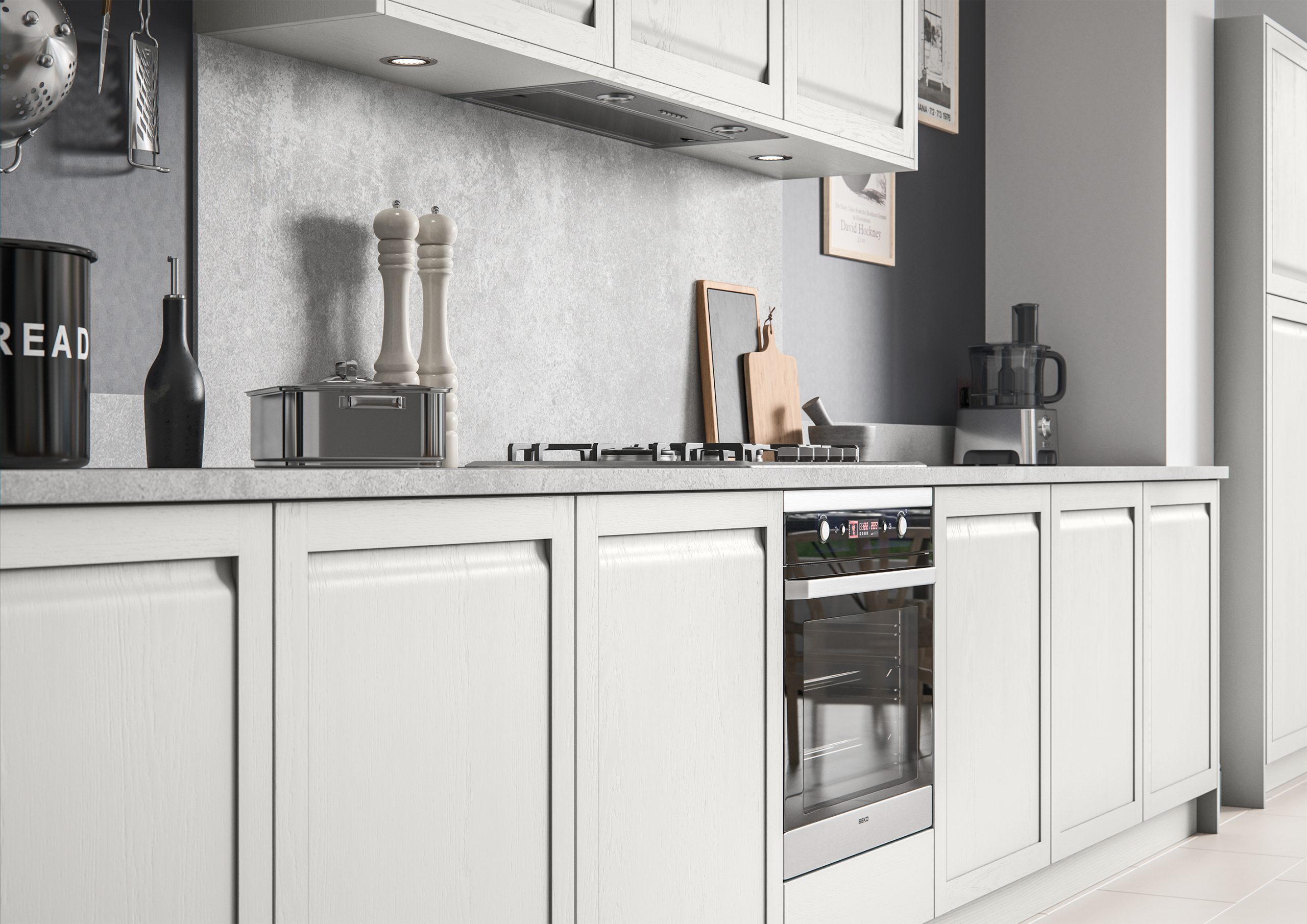 Hartford Handleless Shaker | Light Grey Kitchen | Kitchen Depot