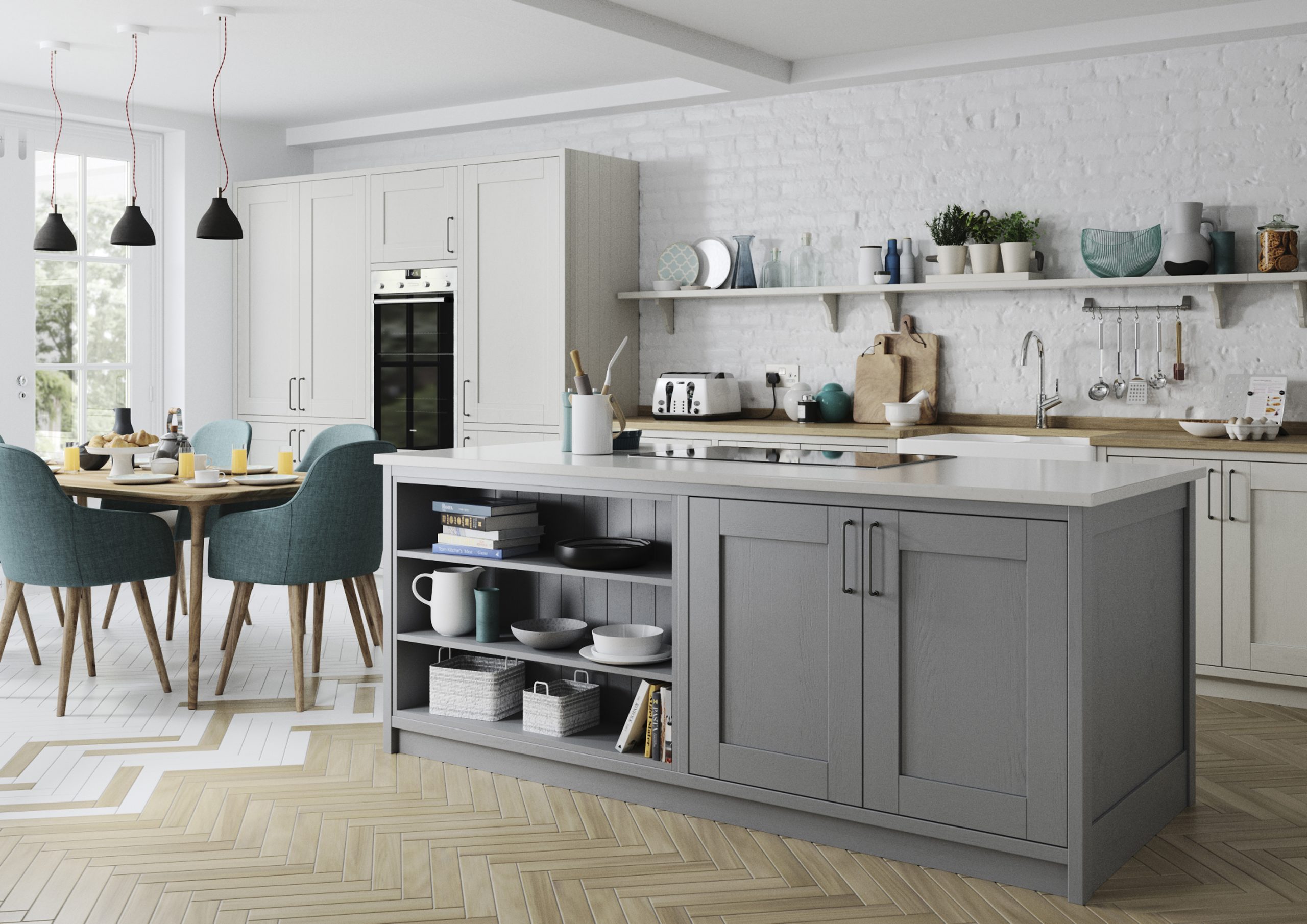 Madison Shaker | Light Grey & Dust Grey Kitchen | Kitchen Depot