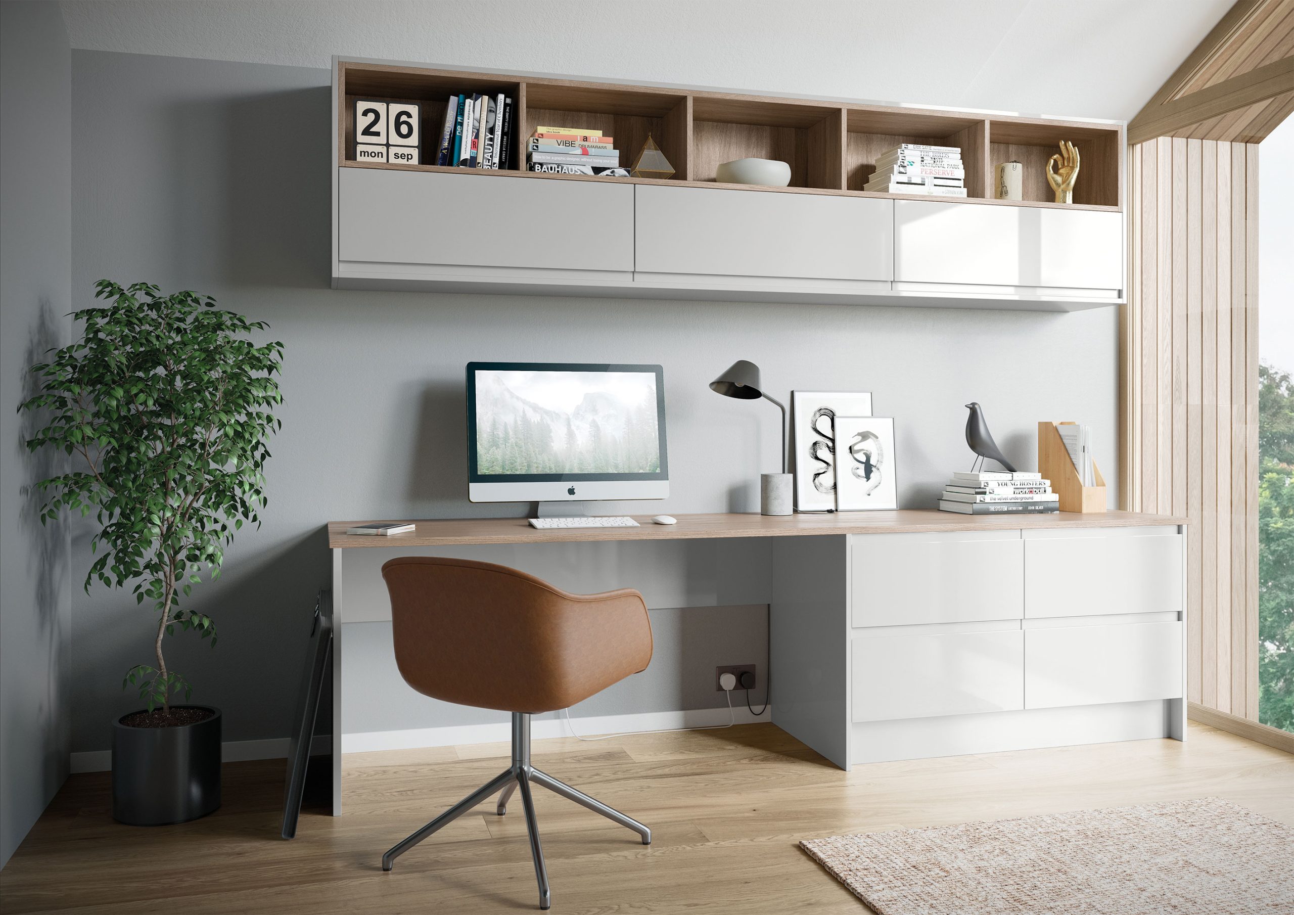 light grey gloss desk